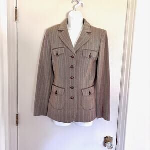 Vintage Weill Paris Brown Tweed Blazer Jacket - 6